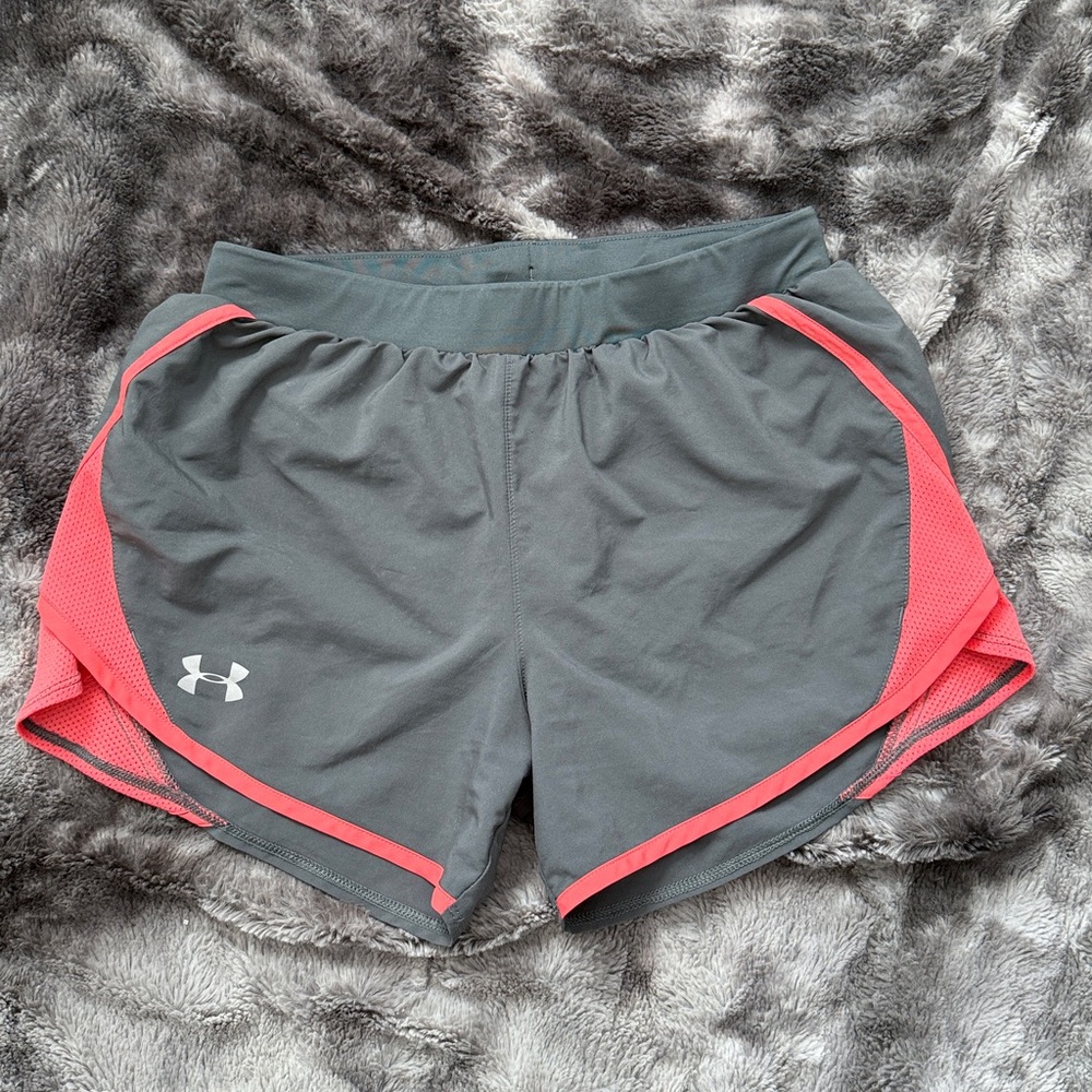 Under Armour Charcoal and Coral Running Shorts - XS